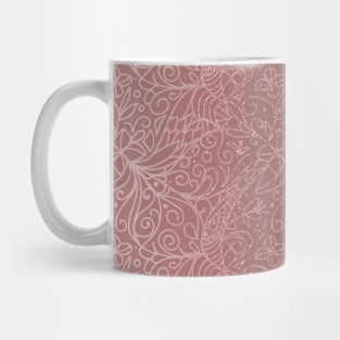 Rose Gold Shimmer Floral Mug